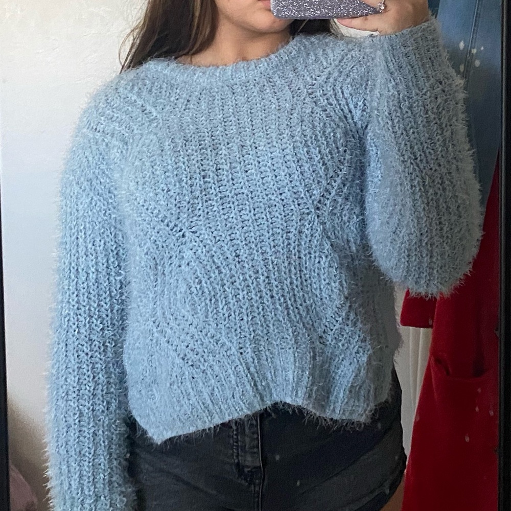 Blue knit sweater